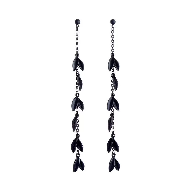 Stylish Long Leaf Tassel Dangle Drop Party Earring - 2 Colors