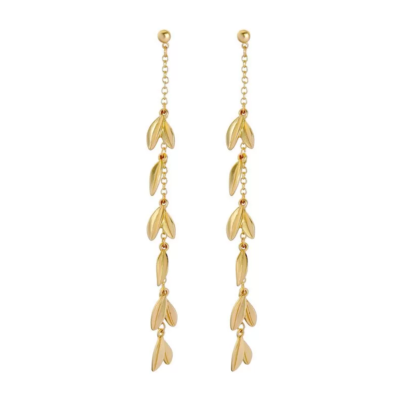 Stylish Long Leaf Tassel Dangle Drop Party Earring - 2 Colors