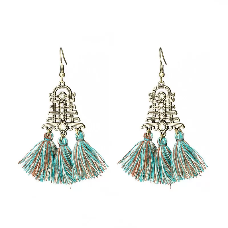 Temple Styled Ethic Tassel Earring - 3 Colors