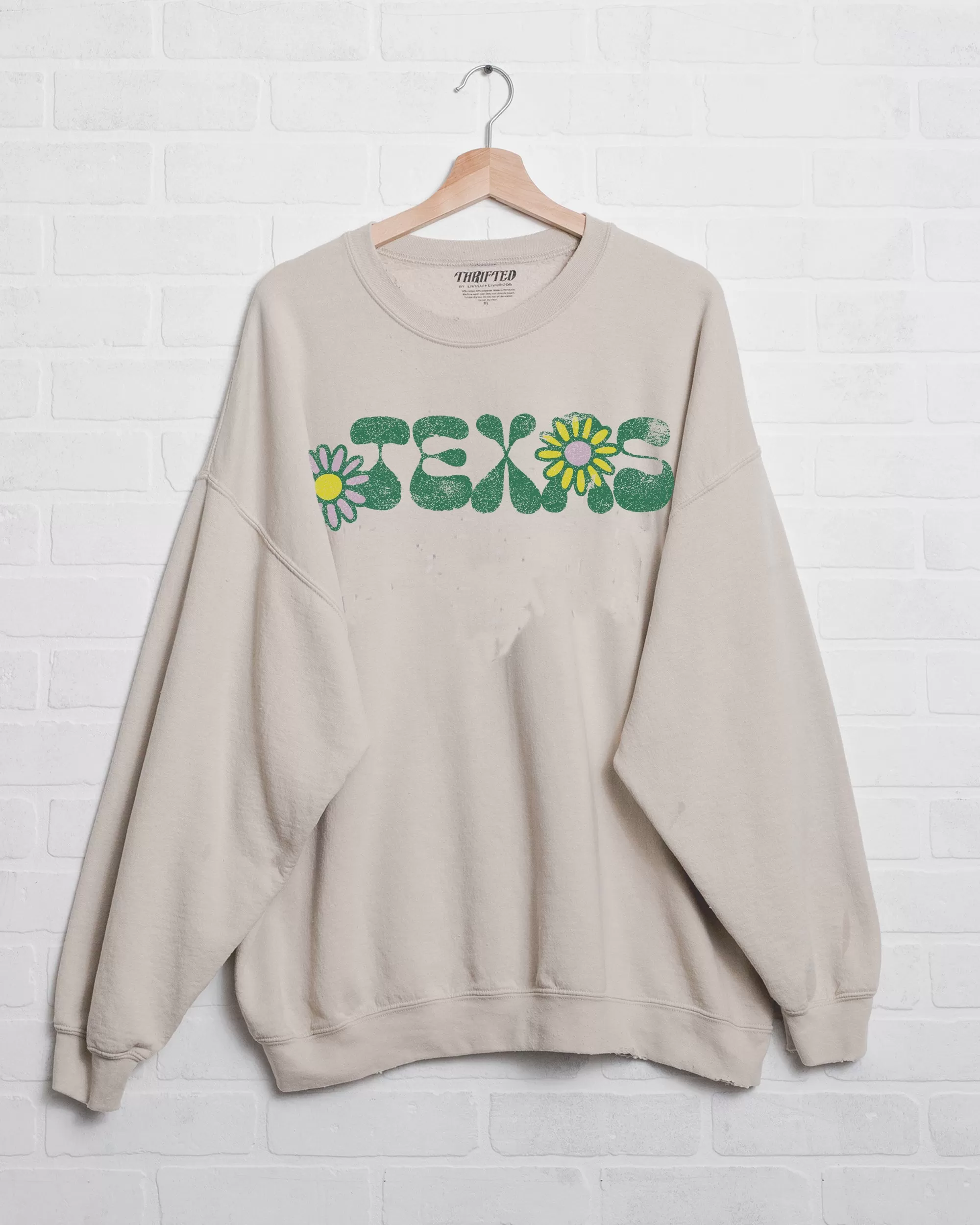 Texas Flower Sand Thrifted Sweatshirt (FINAL SALE)