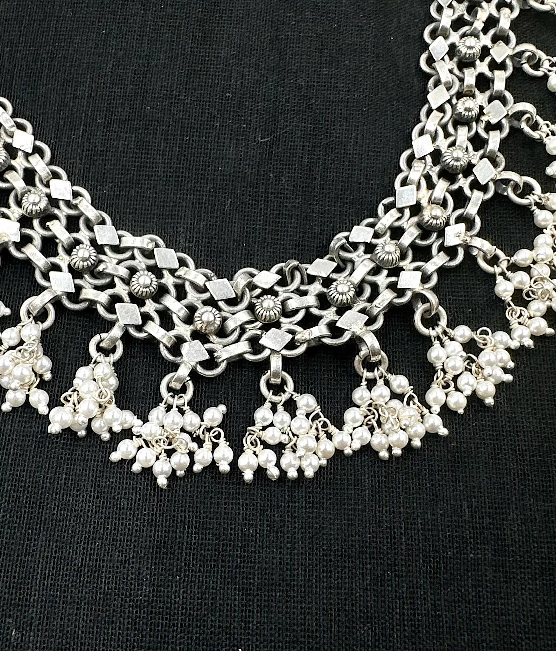 The Antique Silver Pearl Necklace