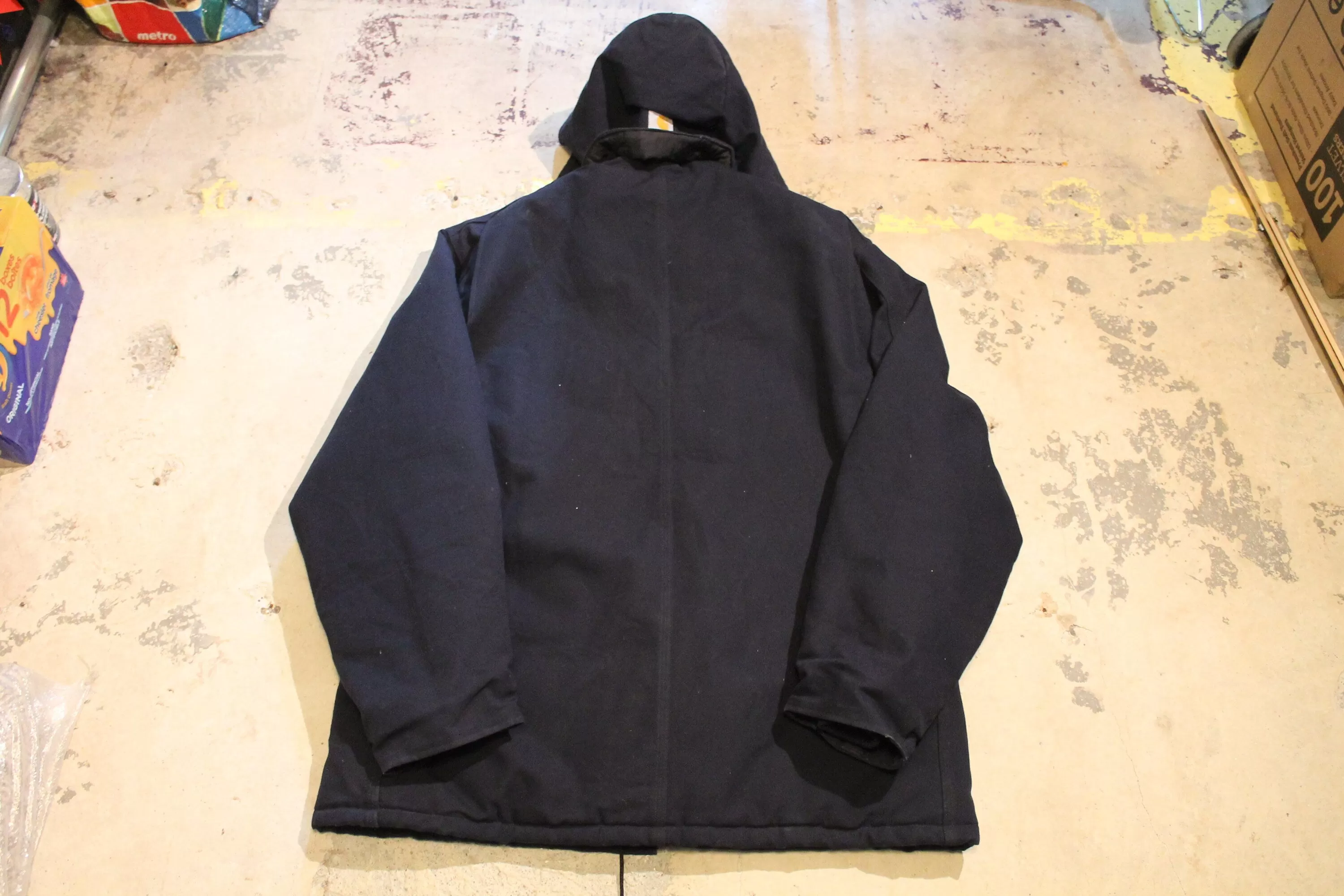 Vintage 1990s Carhartt Detachable Hooded Chore Coat / Workwear Jacket / Streetwear Fashion / Made In The USA / Canvas Jacket