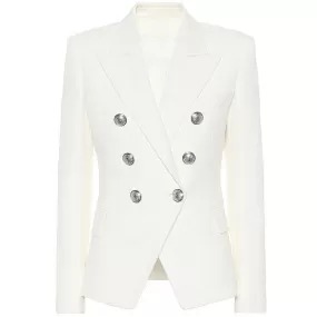 White Party Blazer Women - Casual - Plain-Solid