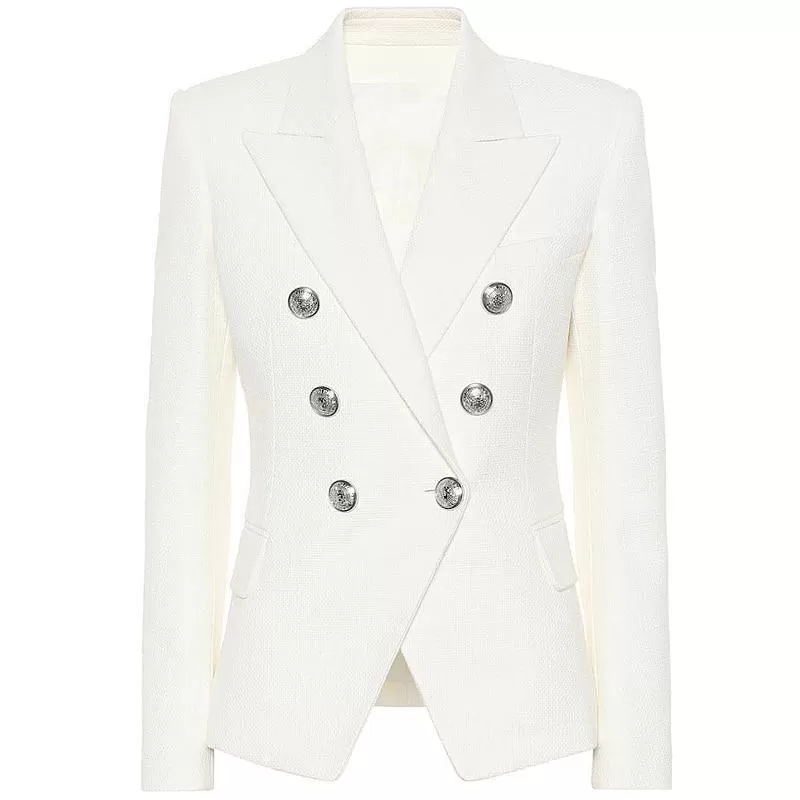 White Party Blazer Women - Casual - Plain-Solid