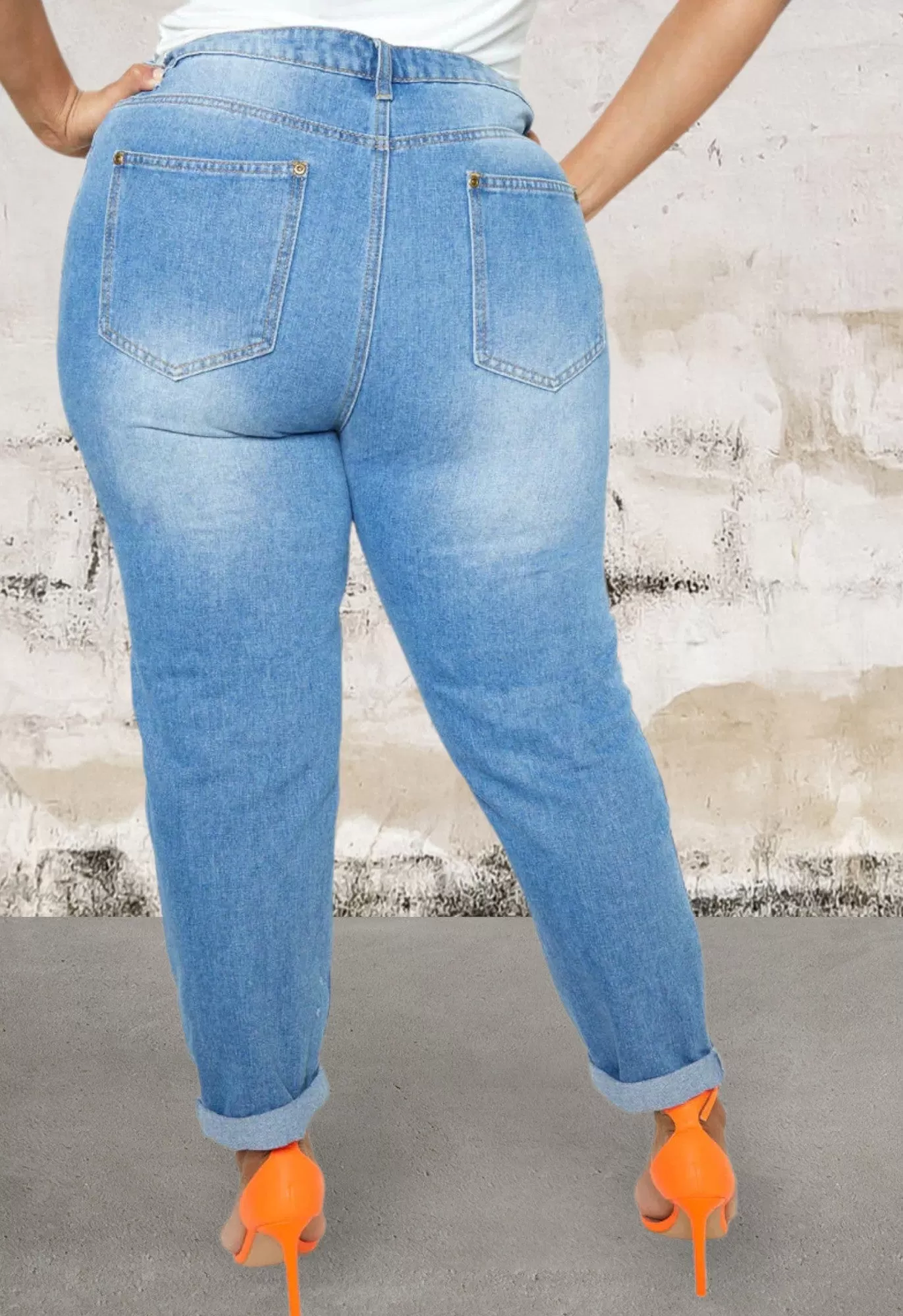 Women's ripped detail denim jeans